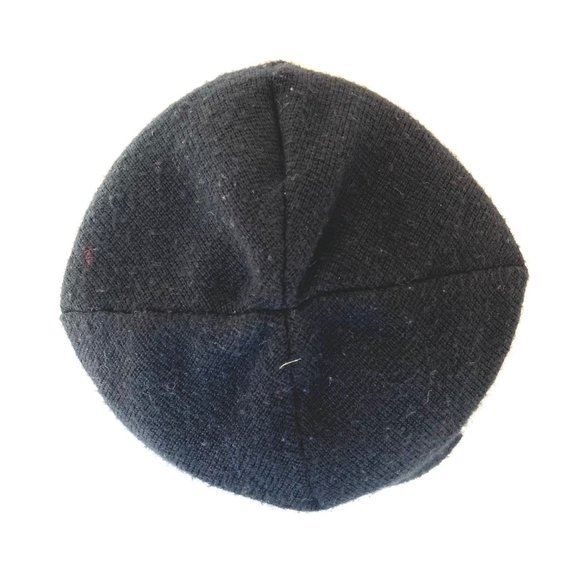 VTG Obermeyer 1947 Signature Wool Blend Embroidered Snowflakes Black Ski Cap Hat - Picture 7 of 14